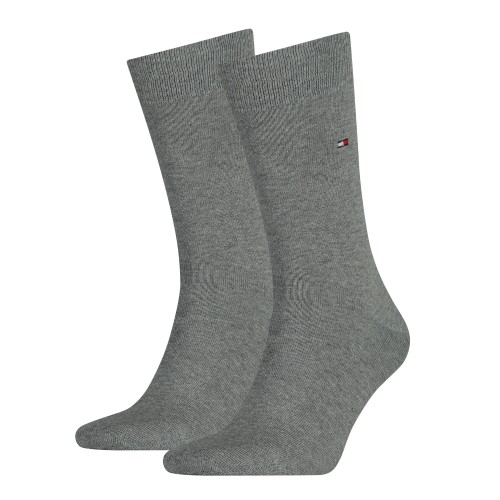 Tommy hilfiger ανδρική βαμβακερή κάλτσα 2pack middle grey melange 371111 758